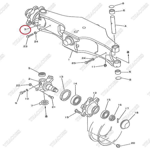 Khớp lái phải 3EB-24-21232; 3EB-24-21231; 3EB-24-21232