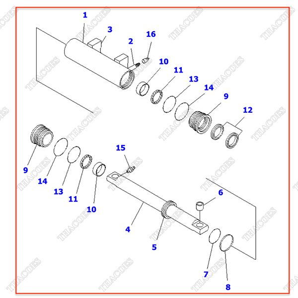 Cụm xi lanh lái 3EB-64-33110; 3EB-64-33112; 3EB-64-33111