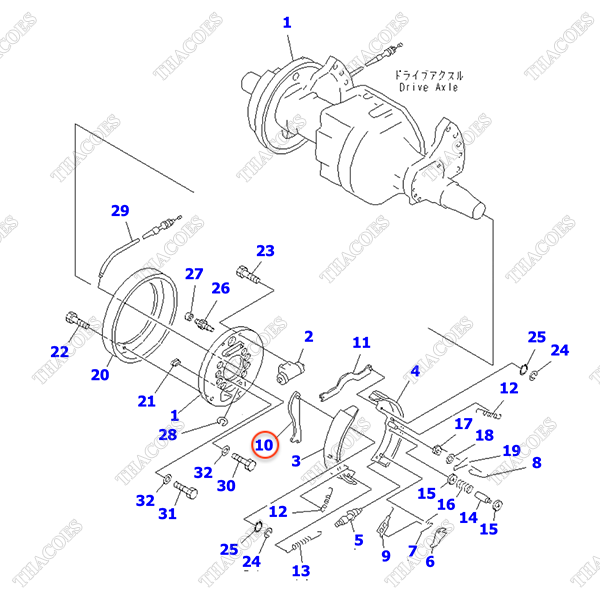 Thanh kéo phanh tay 3EC-30-31530 (bánh phải)