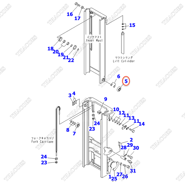 Vòng bi nâng hạ 37C-9AA-5130 (L)