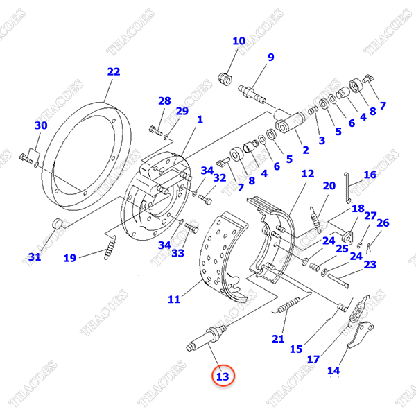 Bulong tăng phanh phải 3EC-30-21551 (SN: 43892-UP)