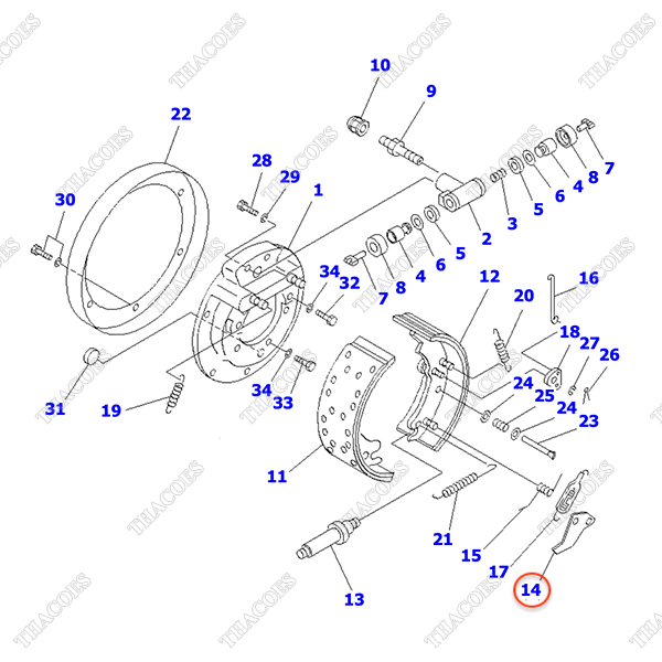 Lẫy khoá trái 3EC-30-21161 (SN: 43892-UP)