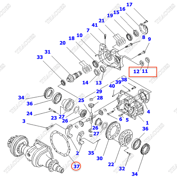 Bộ gioăng sửa vi sai 3EB-21-05500 (K3)