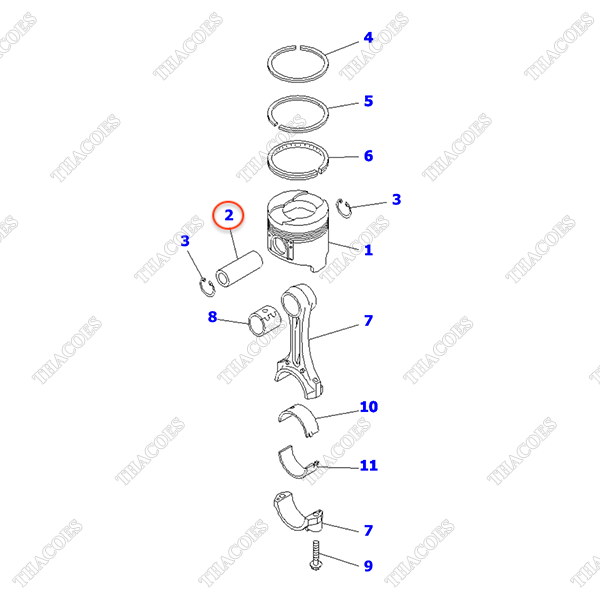 Ắc piston 6204-31-2410