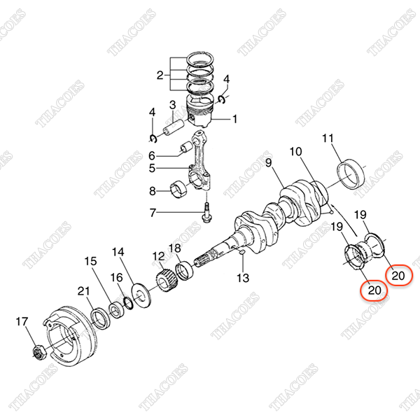 (Std) Bạc căn dọc trục BN-1A091-23540 (2 cái)
