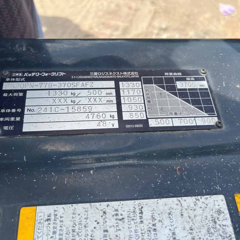 NICHIYU 2.5 TẤN (Xe 2018. Bình Hitachi 2018) FB25PN-77-500MCSSF-241C-14915