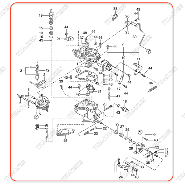 Bộ chế hoà khí N-16010-FU500 (Inc 1-44)
