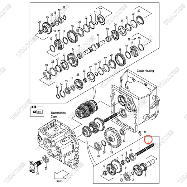 Trục truyền số chính 12N43-42051