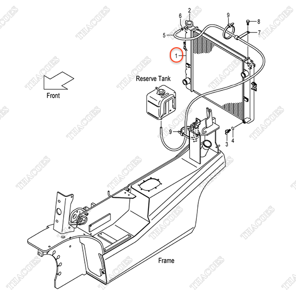 Két nước làm mát 236L2-10102, 536B6-60302