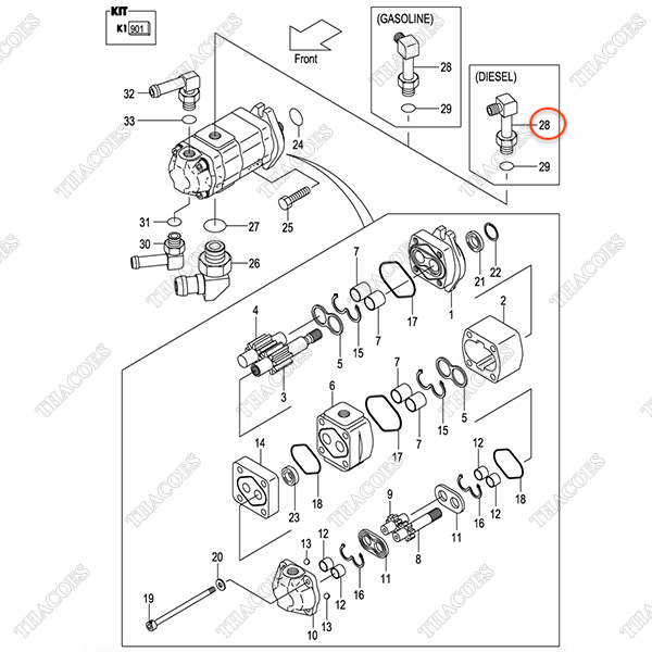 Rắc co bơm 04150-20404