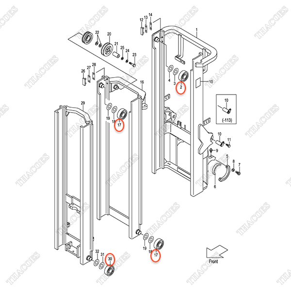 (VFHM2N5) Vòng bi nâng hạ 277P8-22061 (119,5 mm)