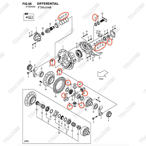 (Seri 1~382) Bộ gioăng phớt 12N53-59821 (INC.5,13,23,25-32,47,49)