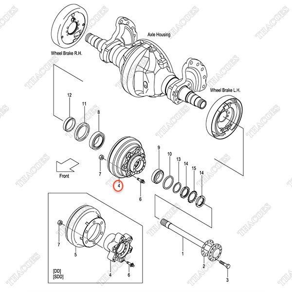 (SN 1018-Up) Moay ơ và trống phanh 239A3-02001