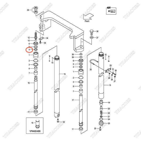 (VFM2N4) Phớt cổ 23650-52851 (Rear)