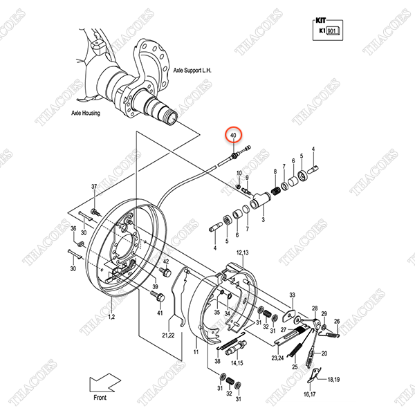 Cáp phanh tay C-52-13124-24600-S (R=L)