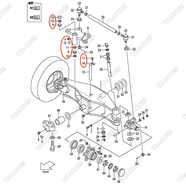 (GB) (K1 901) Bộ vòng bi sửa tay lái giữa 224W4-39811