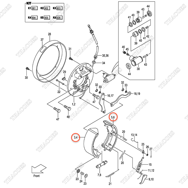 (45/50) Guốc phanh C-K2-13207-73023; C-K2-13207-73025