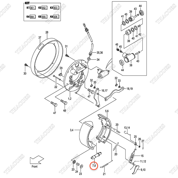 (45/50) Bulong tăng phanh phải C-52-11254-23300; C-52-11254-23302