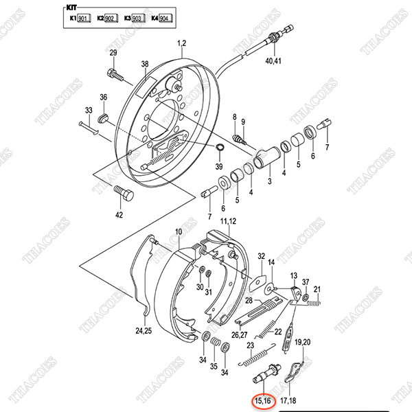 (35/40) Bulong tăng phanh phải C-52-11242-23300