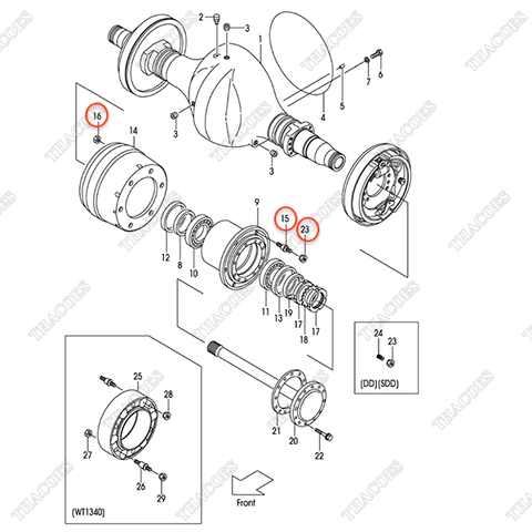 (FD45/FD50) Bộ bulong tắc kê 228A3-02031; 01400-10020; 23913-02041