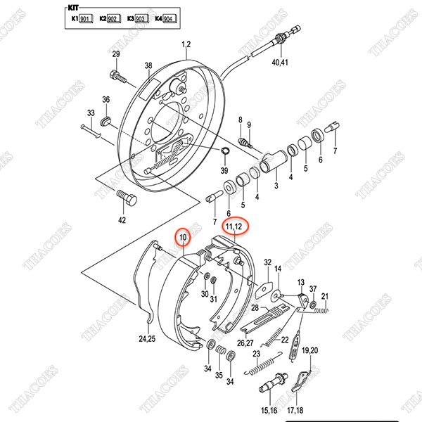 (35/40) Bộ guốc phanh C-K2-11255-83015