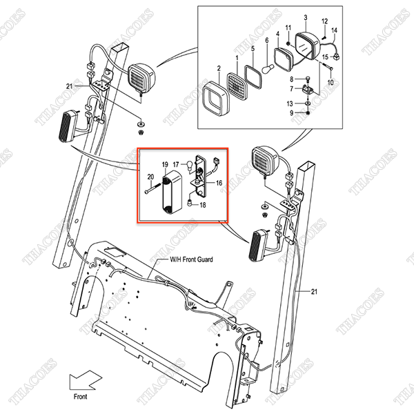 Cụm đèn xi nhan trước 230C2-40351 (24V)