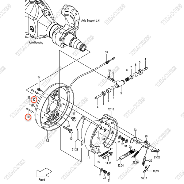 Chốt hãm guốc phanh C-52-51308-54160