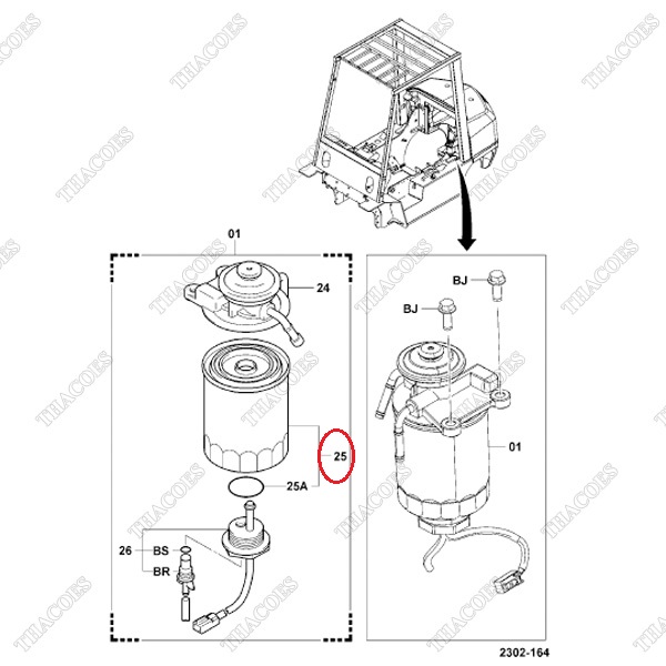 Lọc nhiên liệu tinh 23390-76001-71