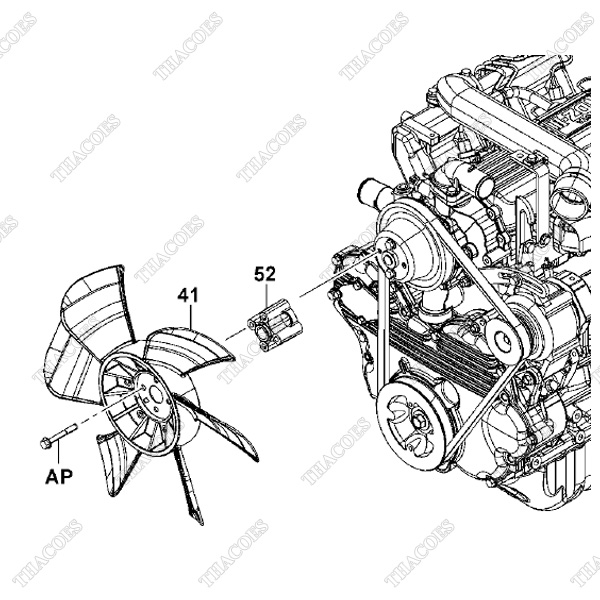 (52) Miếng đệm cánh quạt #16365-26650-71(16365-26620-71)