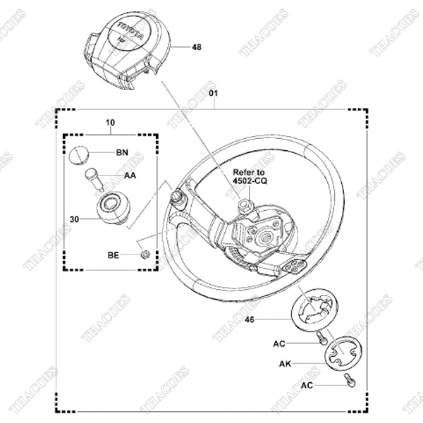 (10) Bóng vô lăng lái 04451-20290-71