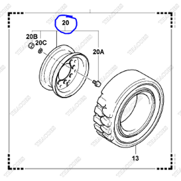 (20) Bộ la zăng bánh trước 44409-20541-71 (2b)