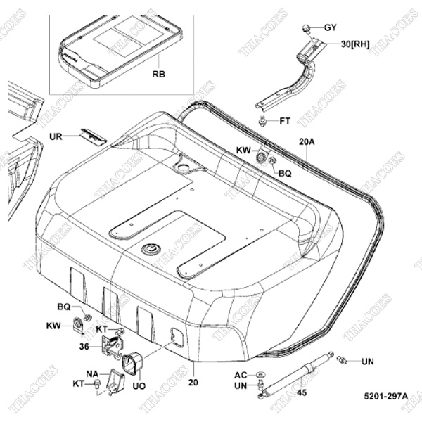 (45) Xi lanh chống nắp capo 52210-26600-71