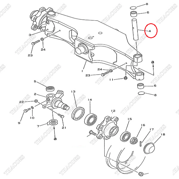 (Kit K8) Ắc phi nhê 3EB-24-32240 (R=L)