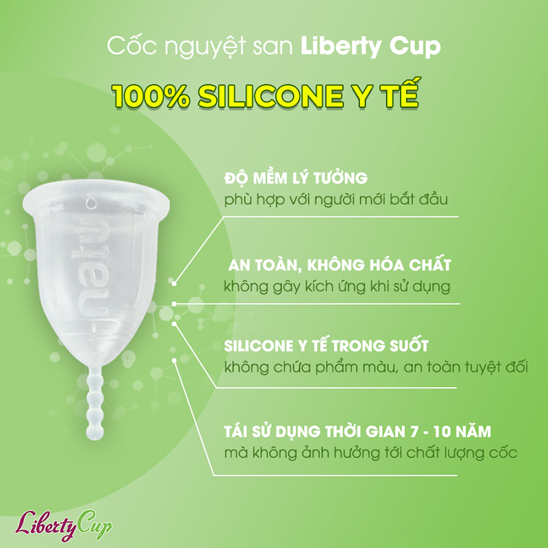 Cốc nguyệt san của Pháp Liberty Cup Thân thiện - An toàn với phái đẹp Việt