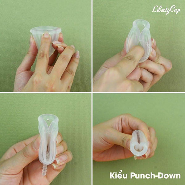Cách gấp cốc nguyệt san kiểu chữ V