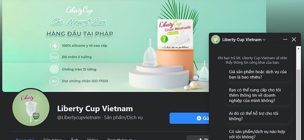  Liberty Cup luôn sẵn sàng tư vấn 24/7 qua hotline và fanpage