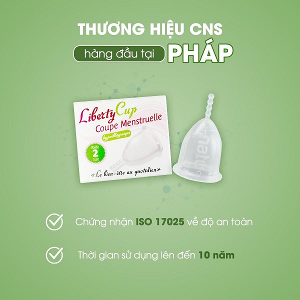 Liberty Cup là thương hiệu cốc nguyệt san hàng đầu các nước châu Âu