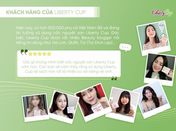 Cốc nguyệt san Liberty Cup đang được đông đảo chị em tin dùng