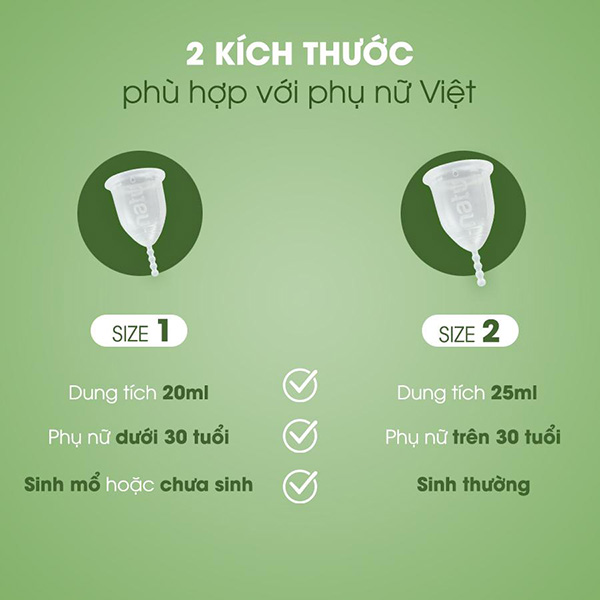 Nên chọn cốc nguyệt san có kích thước phù hợp để tránh hiện tượng đặt cốc nguyệt san vẫn rò rỉ ra ngoài