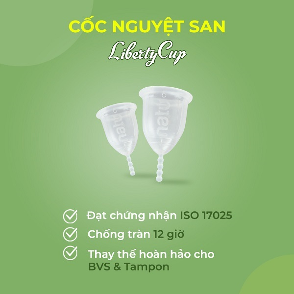 Cốc nguyệt san Liberty Cup là thương hiệu hàng đầu tại Pháp đạt tiêu chuẩn ISO 17025 về độ an toàn