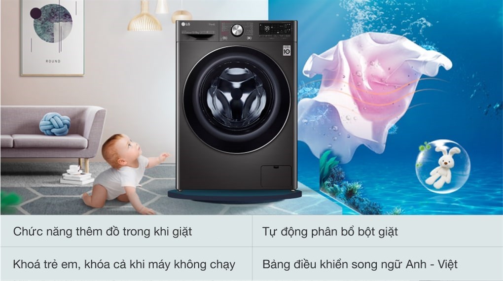 Vì sao máy giặt sấy LG FV1413H3BA 13kg được nhiều người ưa chuộng?