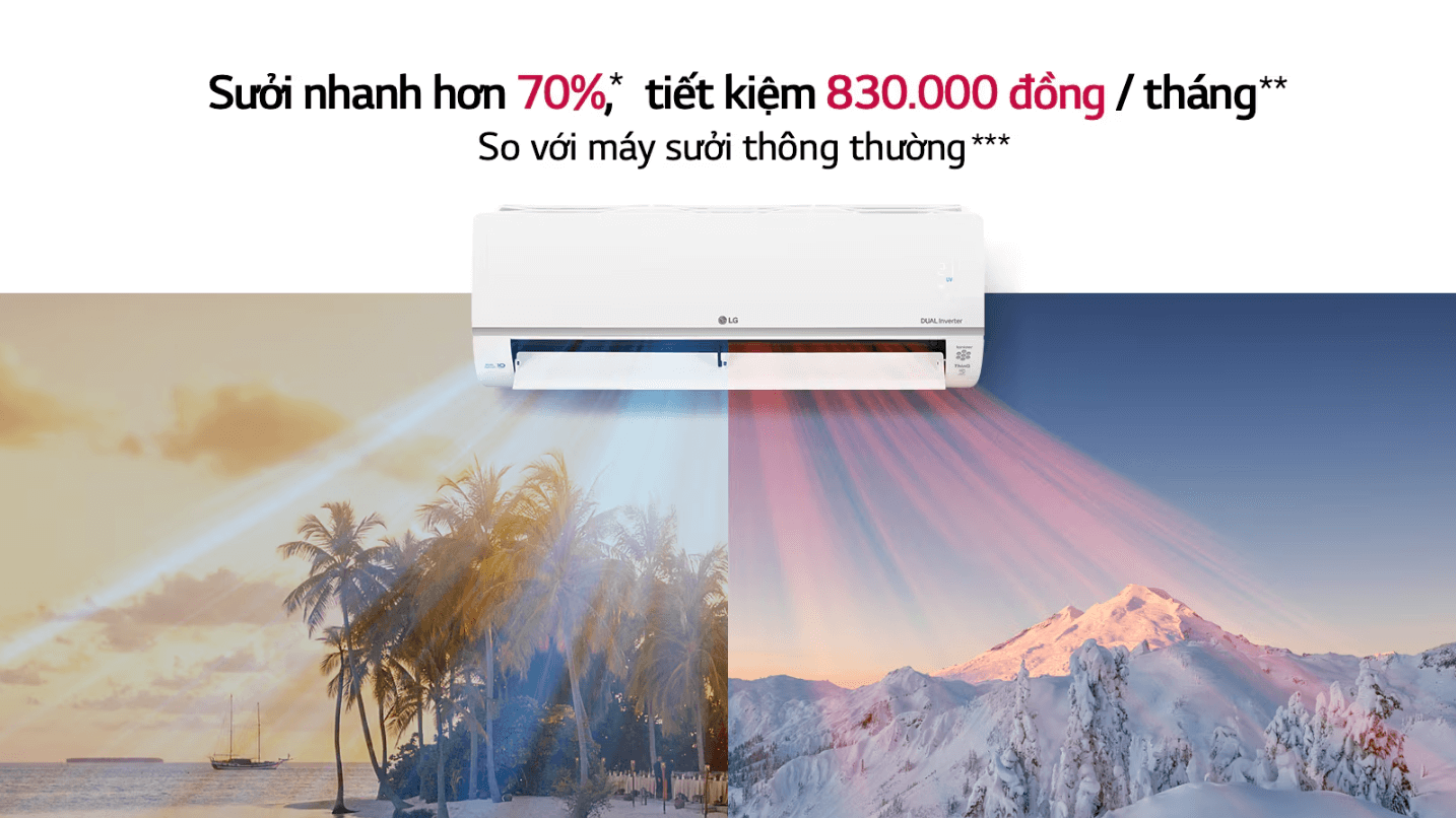 Bí quyết giữ nhà luôn mát mẻ và ấm cúng cùng với điều hòa LG 2 chiều B13END1