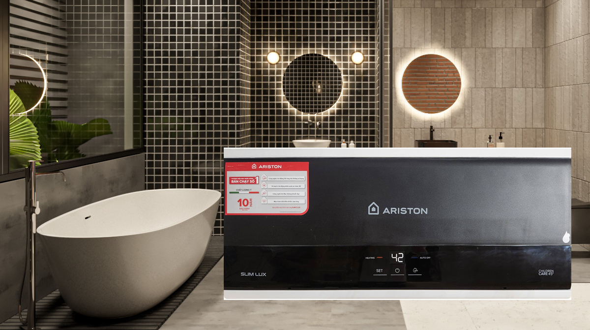 Chưa đầy 20 phút, bạn đã có nước nóng với bình nóng lạnh Ariston SLIM3 30 LUX