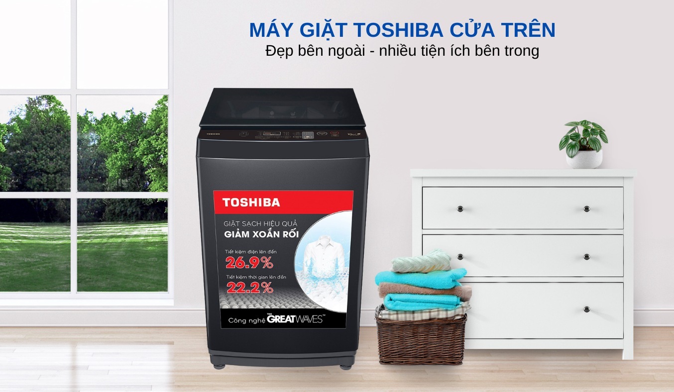 Máy giặt Toshiba 9kg AW-M1000FV(MK) mang lại niềm tin giặt giũ cho người dùng
