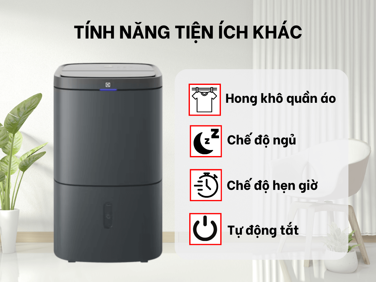 Khám phá những tính năng nổi trội của máy hút ẩm Electrolux EDH14TRBD2