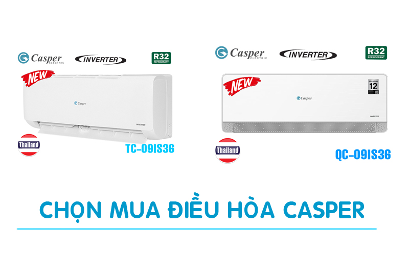 So sánh điều hoà Casper Model TC-09IS36 và QC-09IS36
