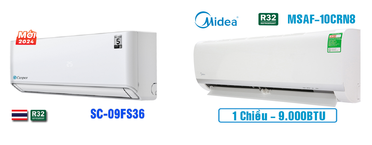 So sánh điều hòa Casper SC-09FS36 và Midea MSAFII-10CRN8, nên mua loại nào?
