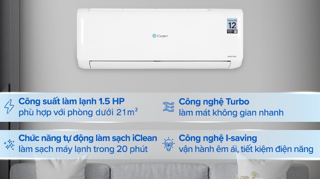 7 tiêu chí đánh giá nhận xét về điều hòa Casper 12000btu TC-12IS36 có đáng mua?