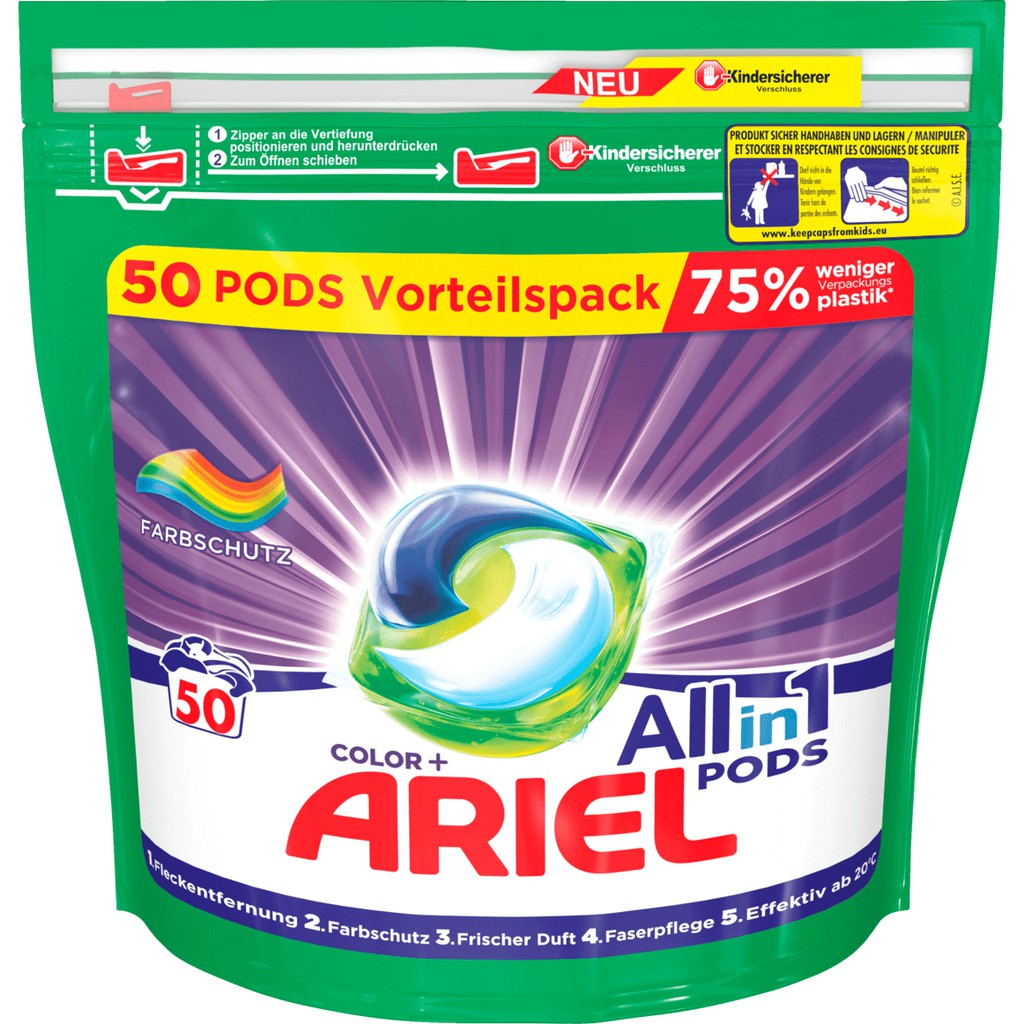 Viên giặt ARIEL dạng túi 50 viên