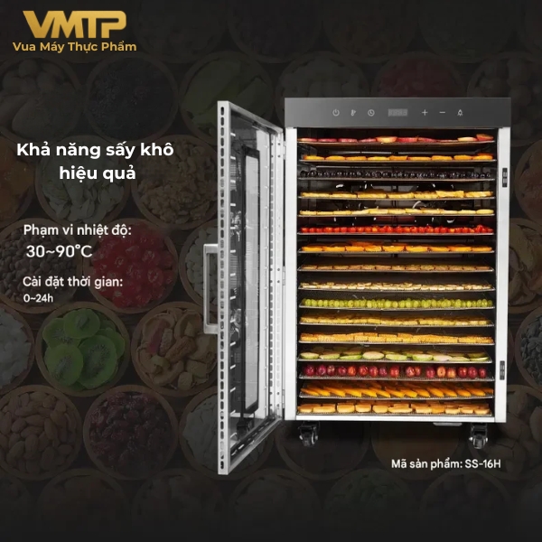 Máy Sấy Thực Phẩm Công Nghiệp 16 Khay SS-16H